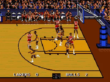 NBA Pro Basketball - Bulls vs Lakers (Japan) screen shot game playing